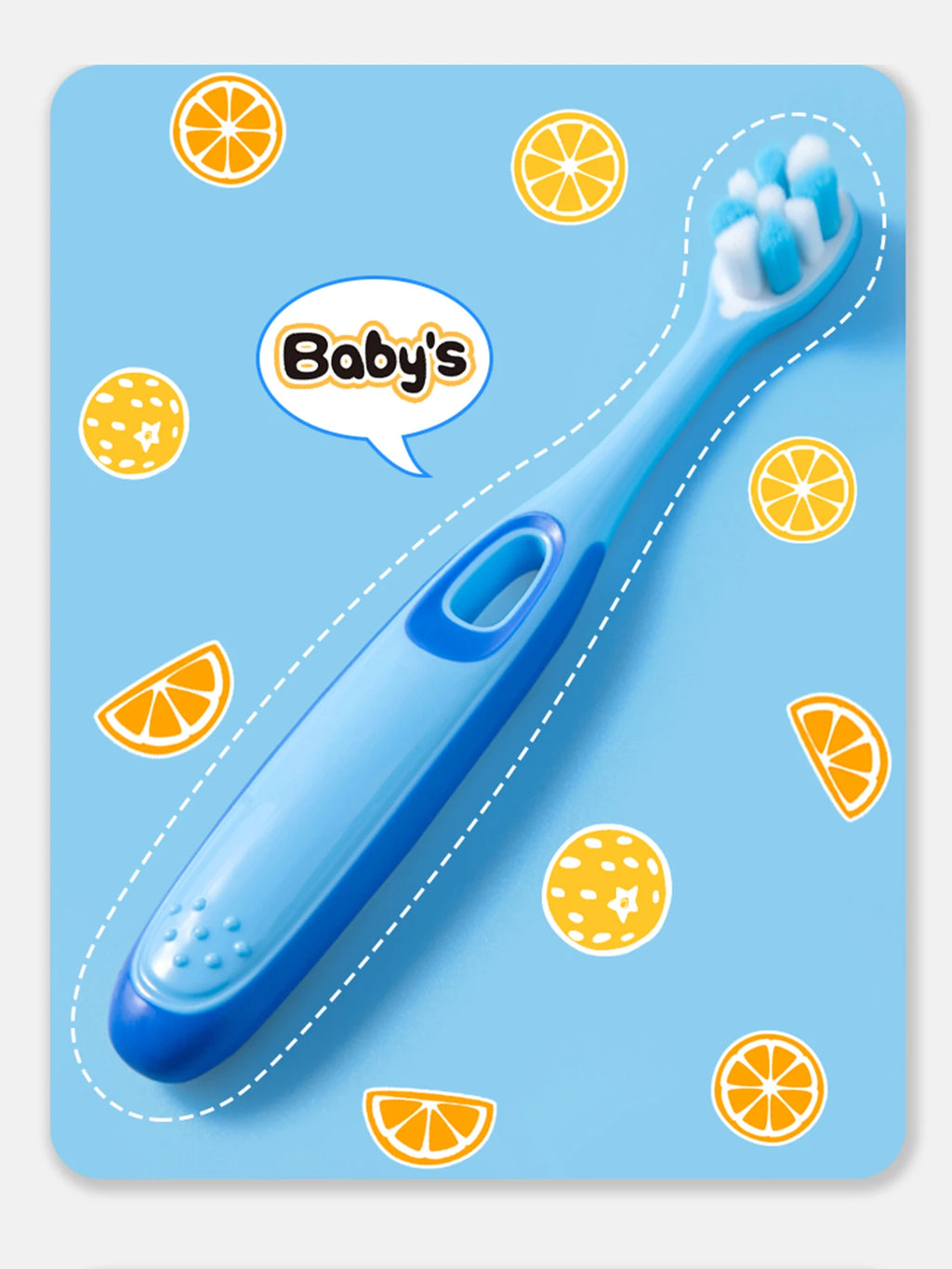 Children 3-12 years old ten thousand hair soft bristle toothbrush three colors available. Brush head with dust jacket