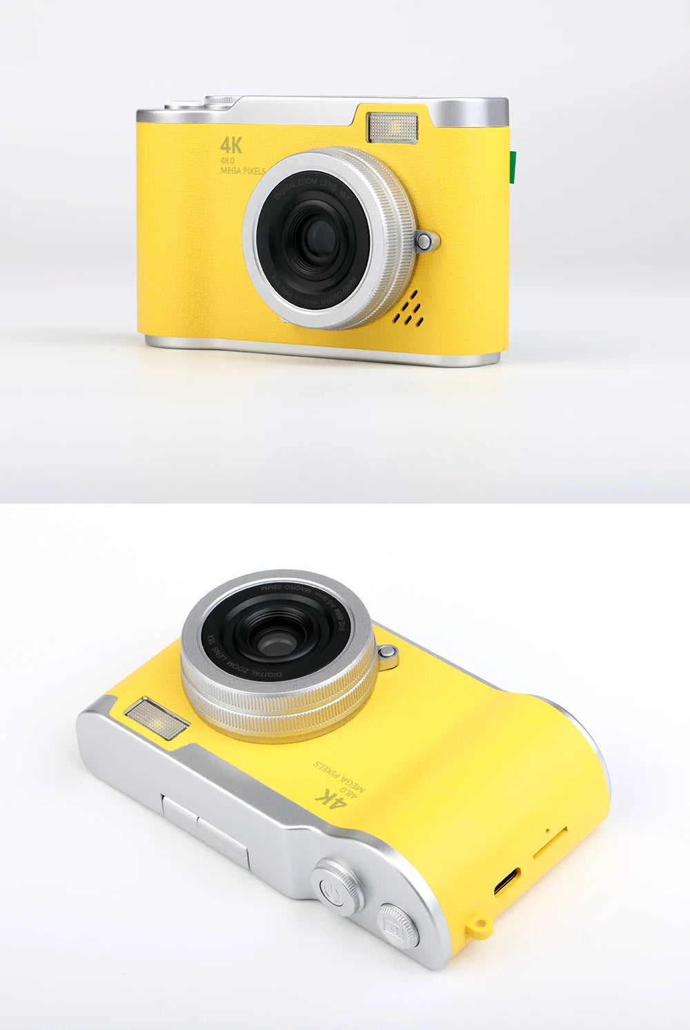 4K CCD 8X Digital Zoom Digital Camera for Student 48MP Compact Digital Photography Camera 180 Flip Screen Selfile Camera