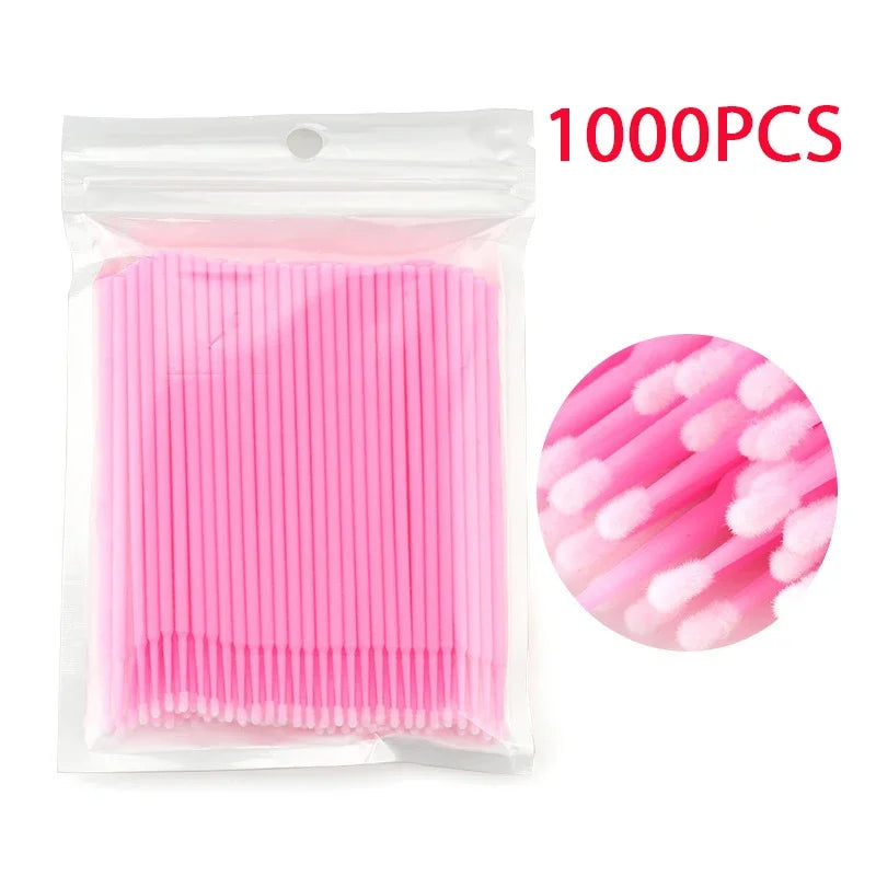 Brushes Crystal 500/1000PCS Disposable Eyelash Swab Microbrushes Eyelash Extension Tool Grafting Lash Removing Applicators