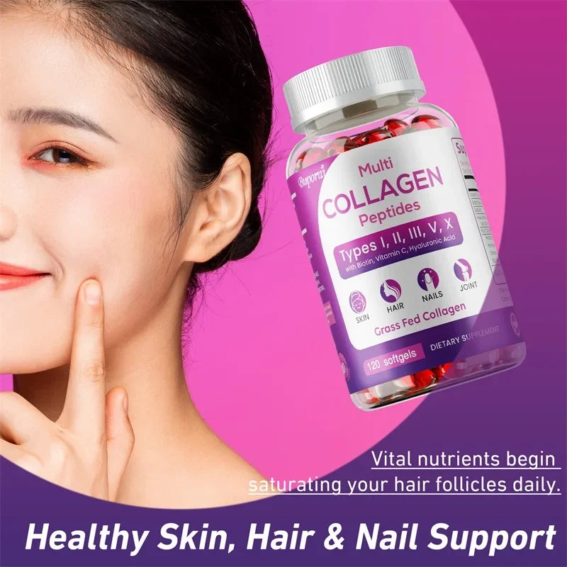 Collagen Peptides - Nourishes The Skin, Slows Down Aging, Promotes Healthy Hair, Strong Nails, and Improves Intestinal Digestion