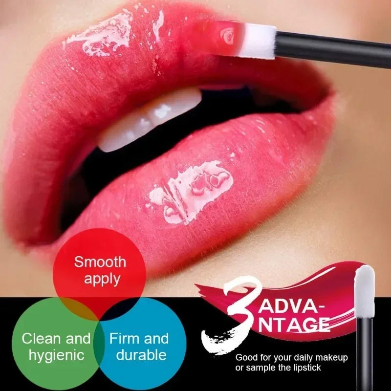 100 Pcs Disposable Lip Lint Free Applicators  Brushes  Makeup Beauty Tool Lipstick Testers Wands Applicators for Makeup Lip