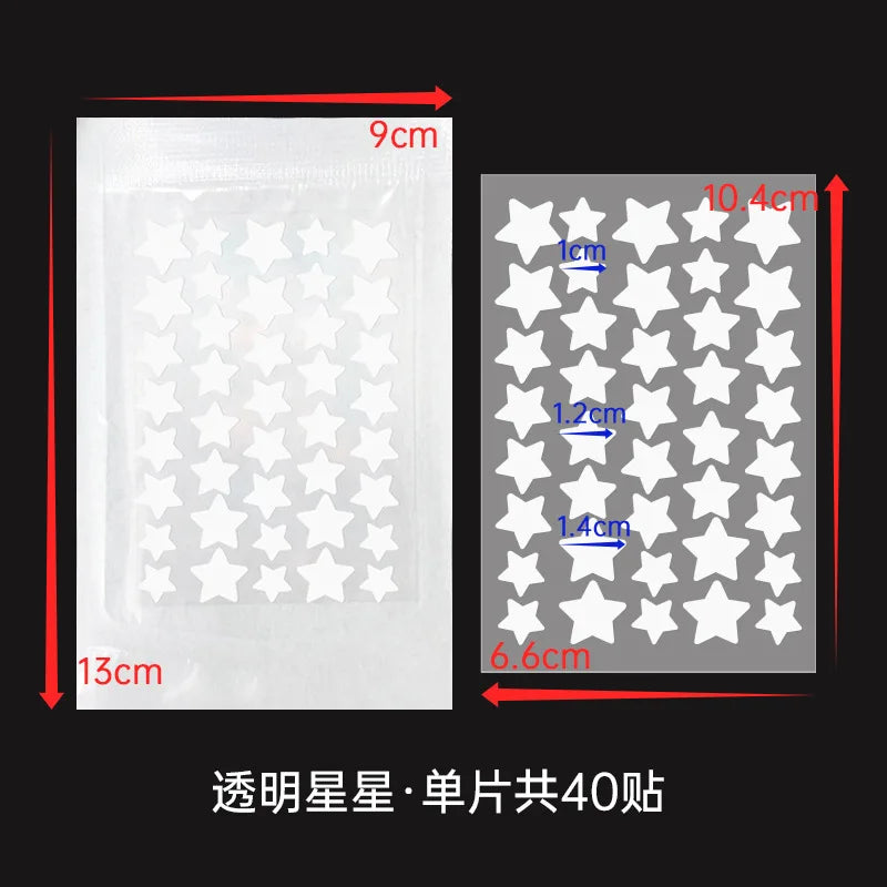 Colorful PE Pimple Patches Cute Star Shaped Pimple Cover Sticker Invisible Pimple Cover Removal Pimples Patch Beauty-health