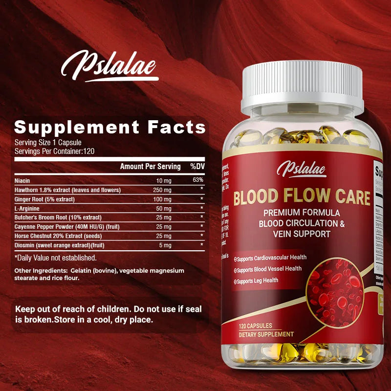 Blood Flow Care - Promotes Leg Vein, Heart, Blood Vessel and Cardiovascular Health, Supporting Blood Circulation