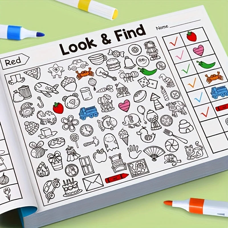 Children's hidden item coloring book,