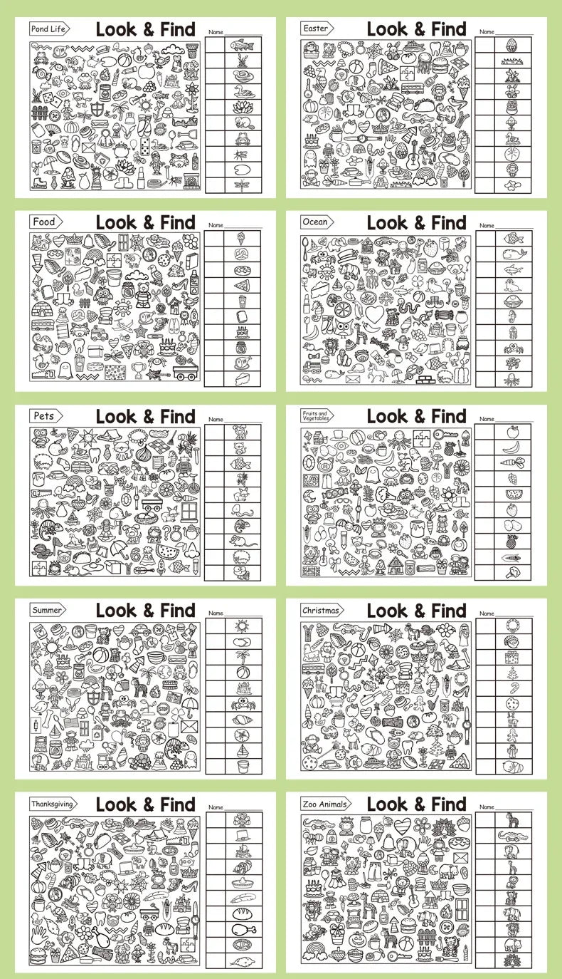 Children's Search for Items Game Enhance Visual Perception Fun Coloring Book Focus and Attention Handwriting Exercise Book Gifts