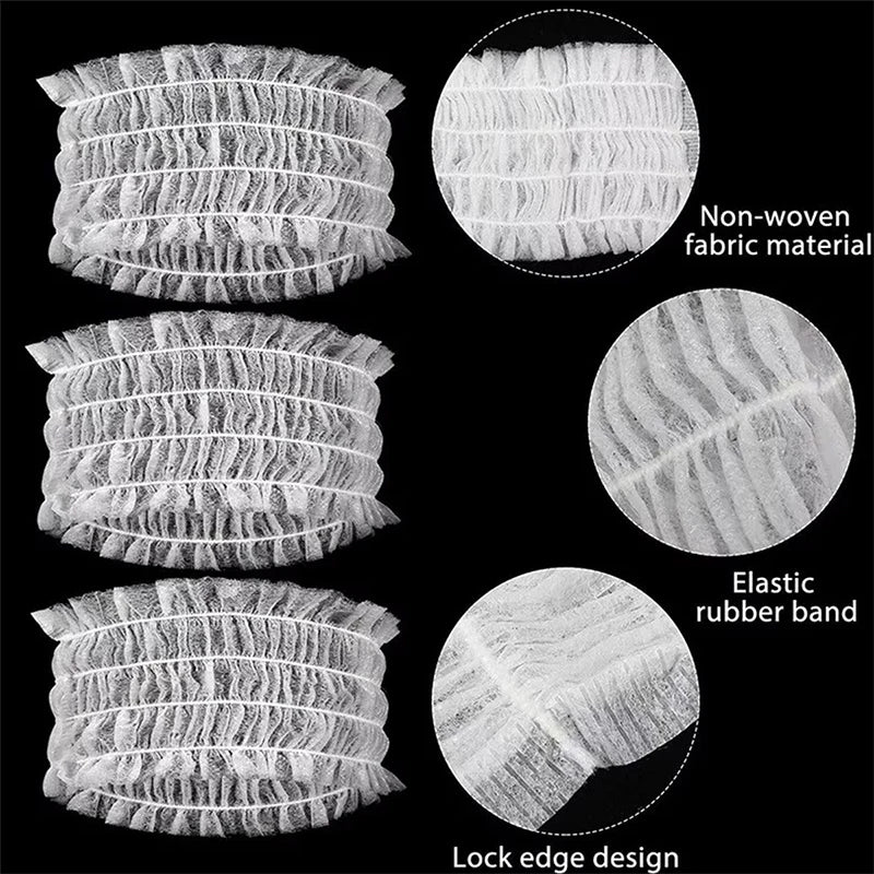 100PCS Disposable Soft Non-Woven Facial Hair Band Spa Headbands Elastic Skin Care Yoga Makeup Sauna Washing Face Supplies