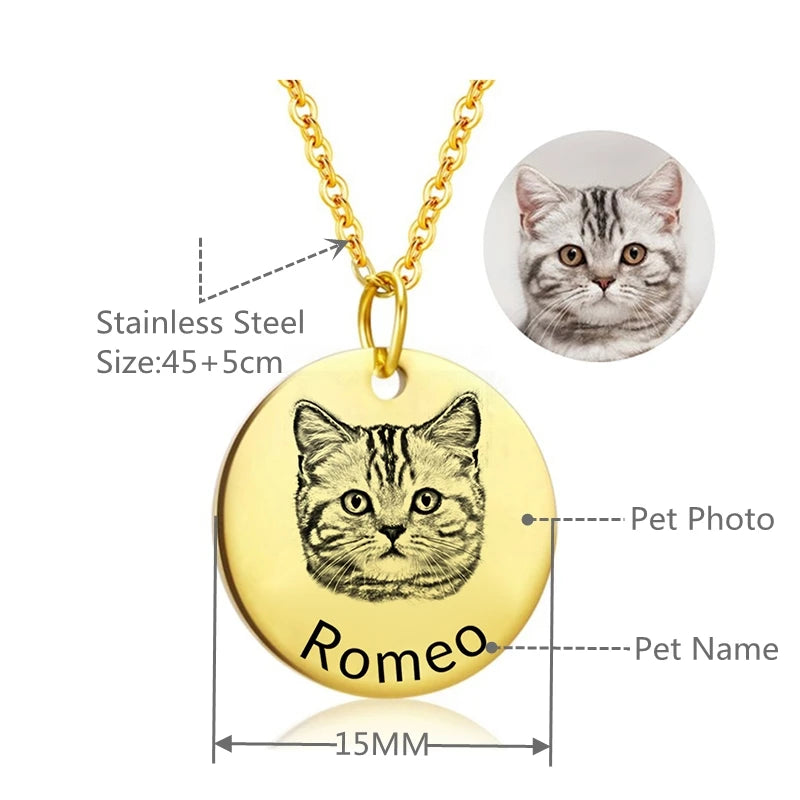 Hot Fashion Stainless Steel Personalized Photo Necklace Custom Pet Pendant Picture Necklace For Women Jewelry Gift 2023