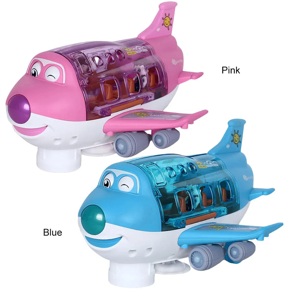 Children‘s’Electric Airplane  Aircraft Toys Car Simulation plane Model with Music LED Boys Traffic Toy Christmas Gifts for Girls