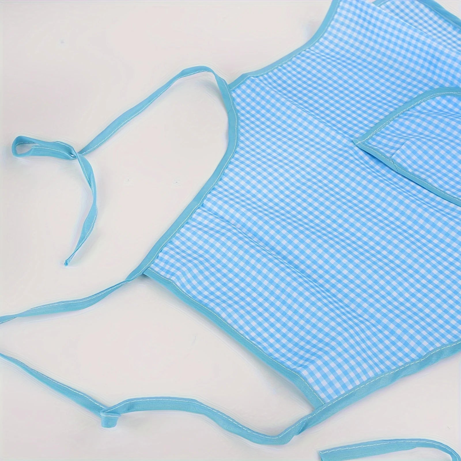 Children Playing House Role-Playing Kitchen Boys And Girls Dressing Up Clothes Chef Set Baking Cooking Tools Plaid Apron Toys