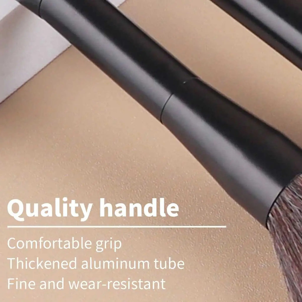 3pcs Professional Aluminum Tube Makeup Brush Set, Soft Foundation Brush, Blush Brush, Powder Brush, Concealer Brush