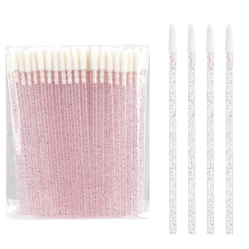 50Pcs Disposable Crystal Handle Lip Brush Eyelash Makeups Brushes Lashes Extension Mascara Wands Applicators Cosmetic Tools