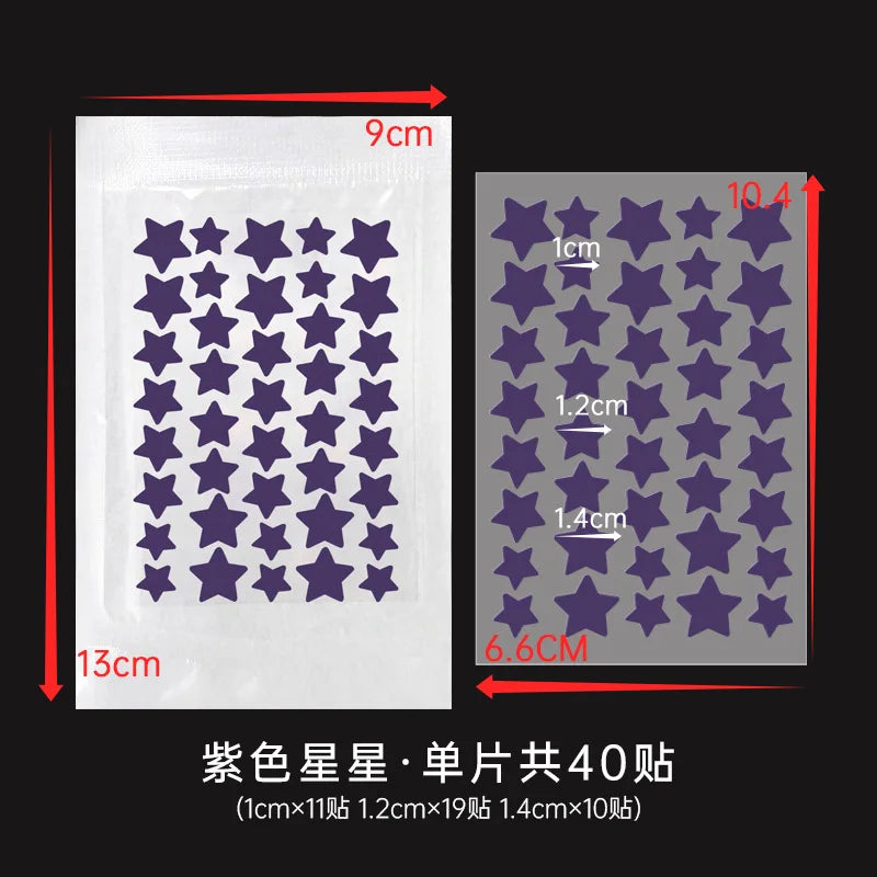 Colorful PE Pimple Patches Cute Star Shaped Pimple Cover Sticker Invisible Pimple Cover Removal Pimples Patch Beauty-health
