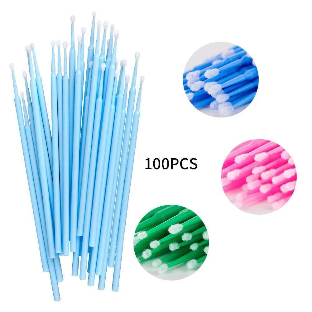Brushes Crystal 500/1000PCS Disposable Eyelash Swab Microbrushes Eyelash Extension Tool Grafting Lash Removing Applicators
