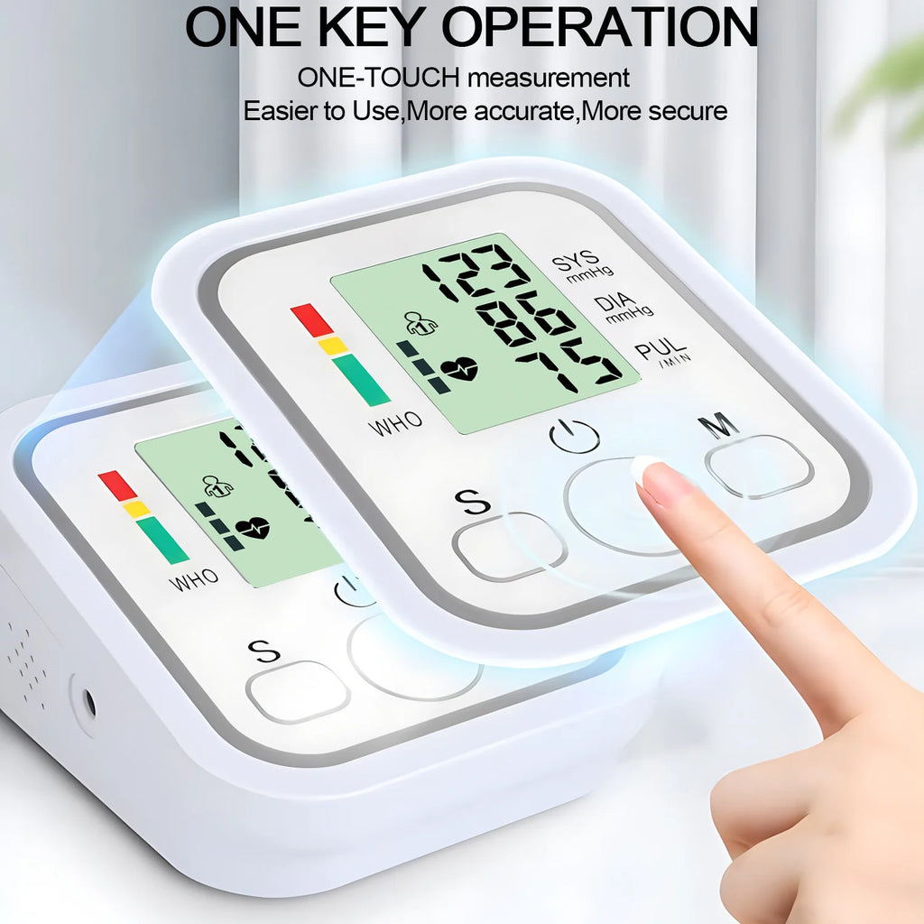 Blood Pressure Test Kit BP Monitor Upper Arm Automatic Tonometer Digital Sphygmomanometer Pulse Medical Device