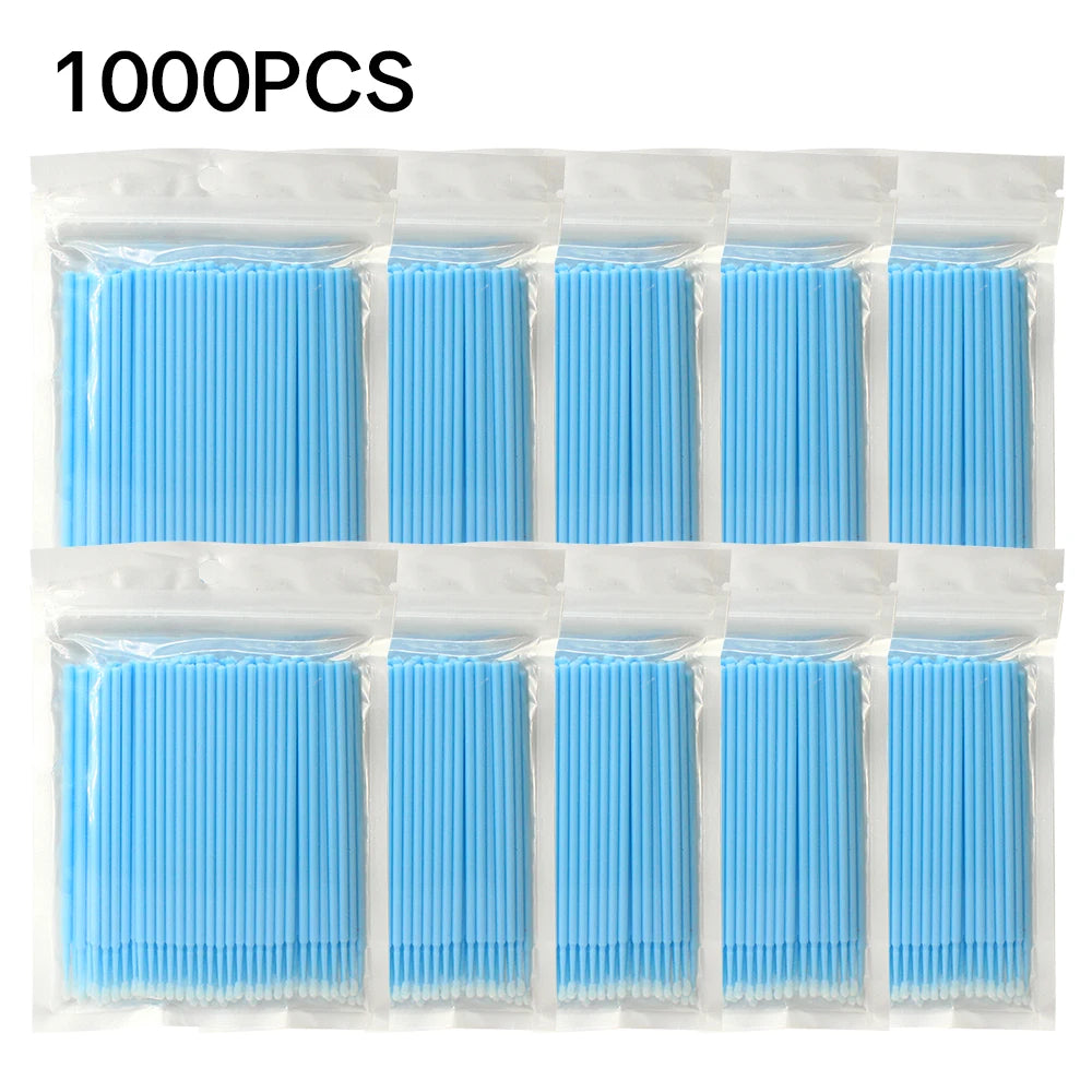 500/1000Pcs Eyelash Cleaning Brush Lash Extension Micro Cotton Swab Individual Eyelashes Microbrush Makeup Clean Remover Tools