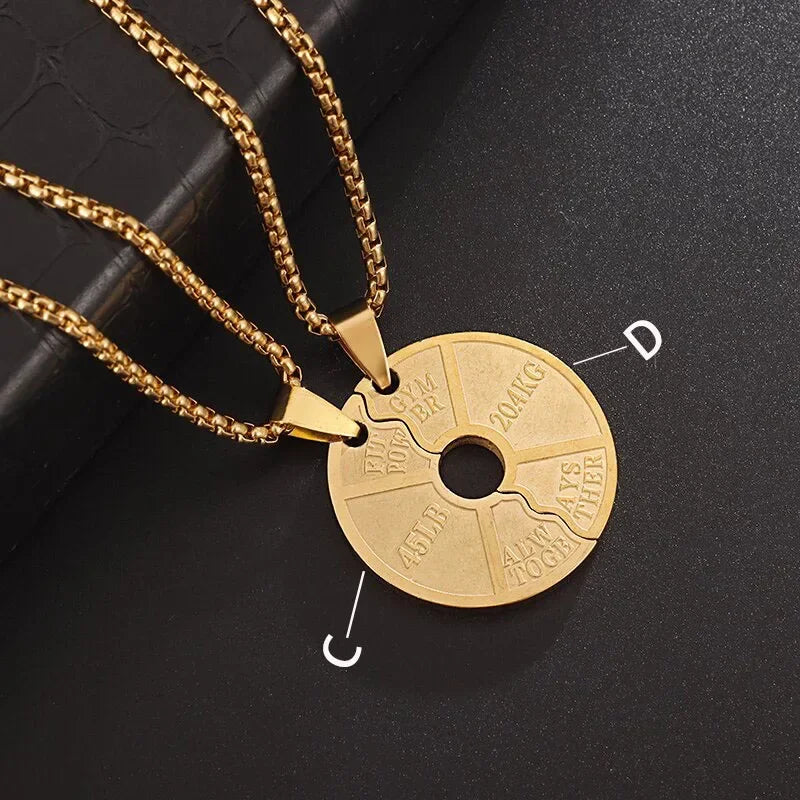 Punk Vintage Double Layer Boxing Gloves Pendant Necklace for Men Fighting Fashion Athleisure Jewelry Hip Hop Items