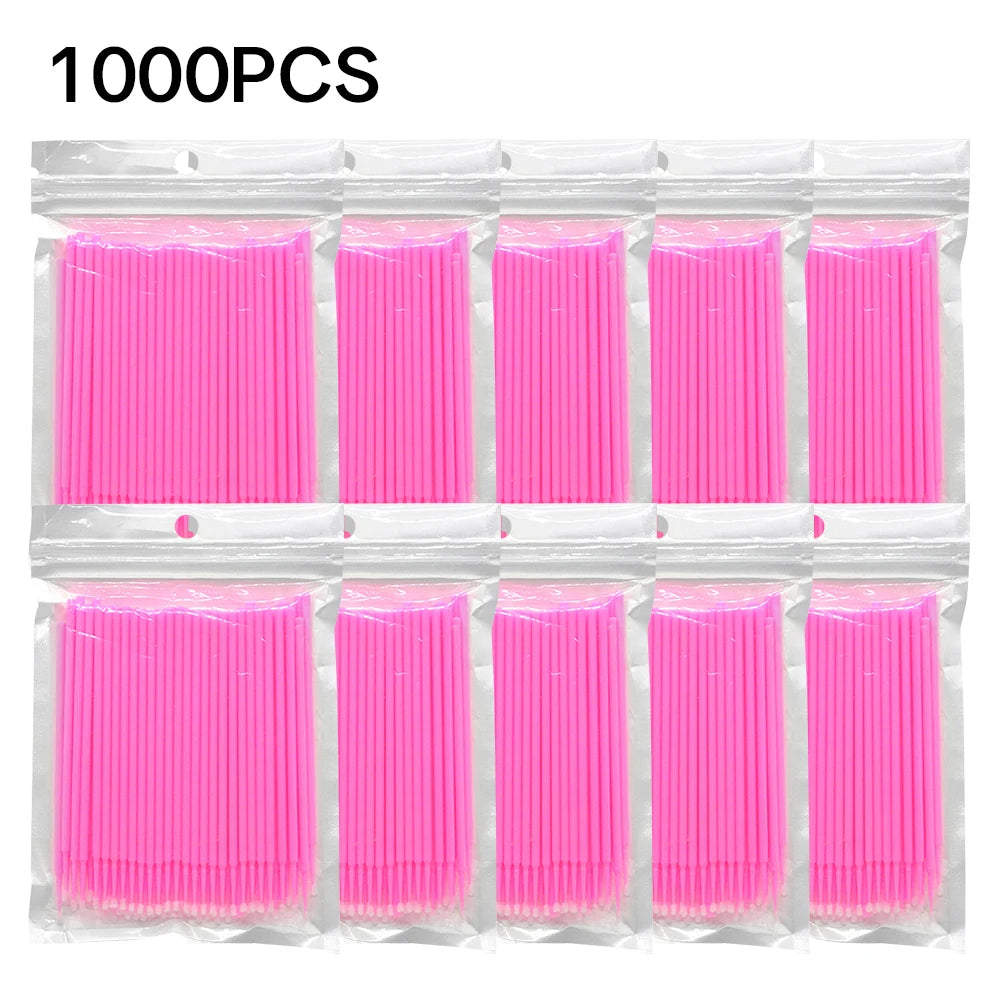 500/1000Pcs Eyelash Cleaning Brush Lash Extension Micro Cotton Swab Individual Eyelashes Microbrush Makeup Clean Remover Tools