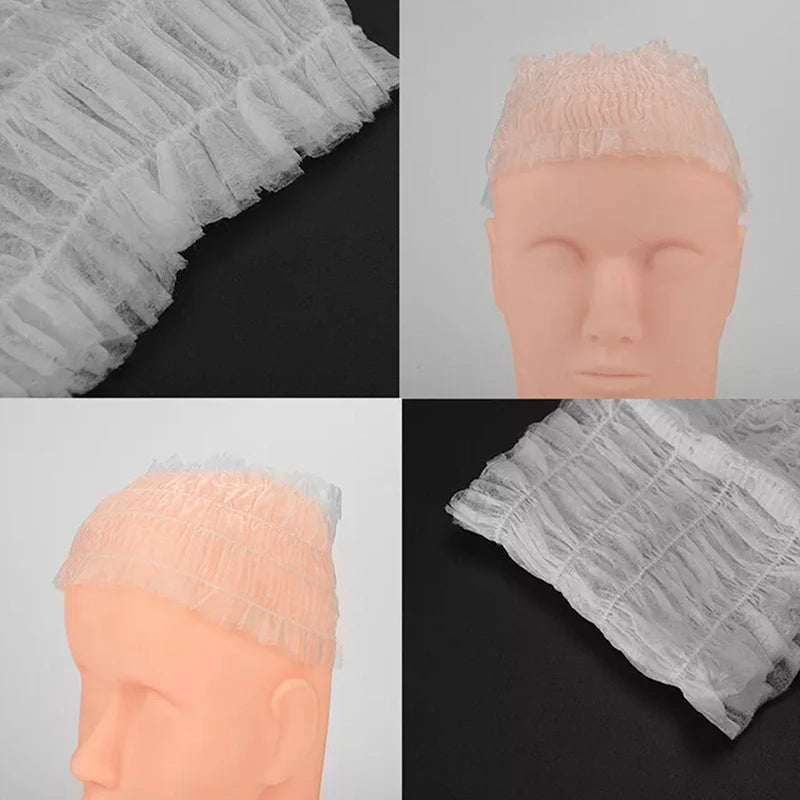 100PCS Disposable Soft Non-Woven Facial Hair Band Spa Headbands Elastic Skin Care Yoga Makeup Sauna Washing Face Supplies