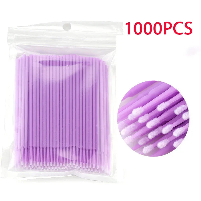Brushes Crystal 500/1000PCS Disposable Eyelash Swab Microbrushes Eyelash Extension Tool Grafting Lash Removing Applicators