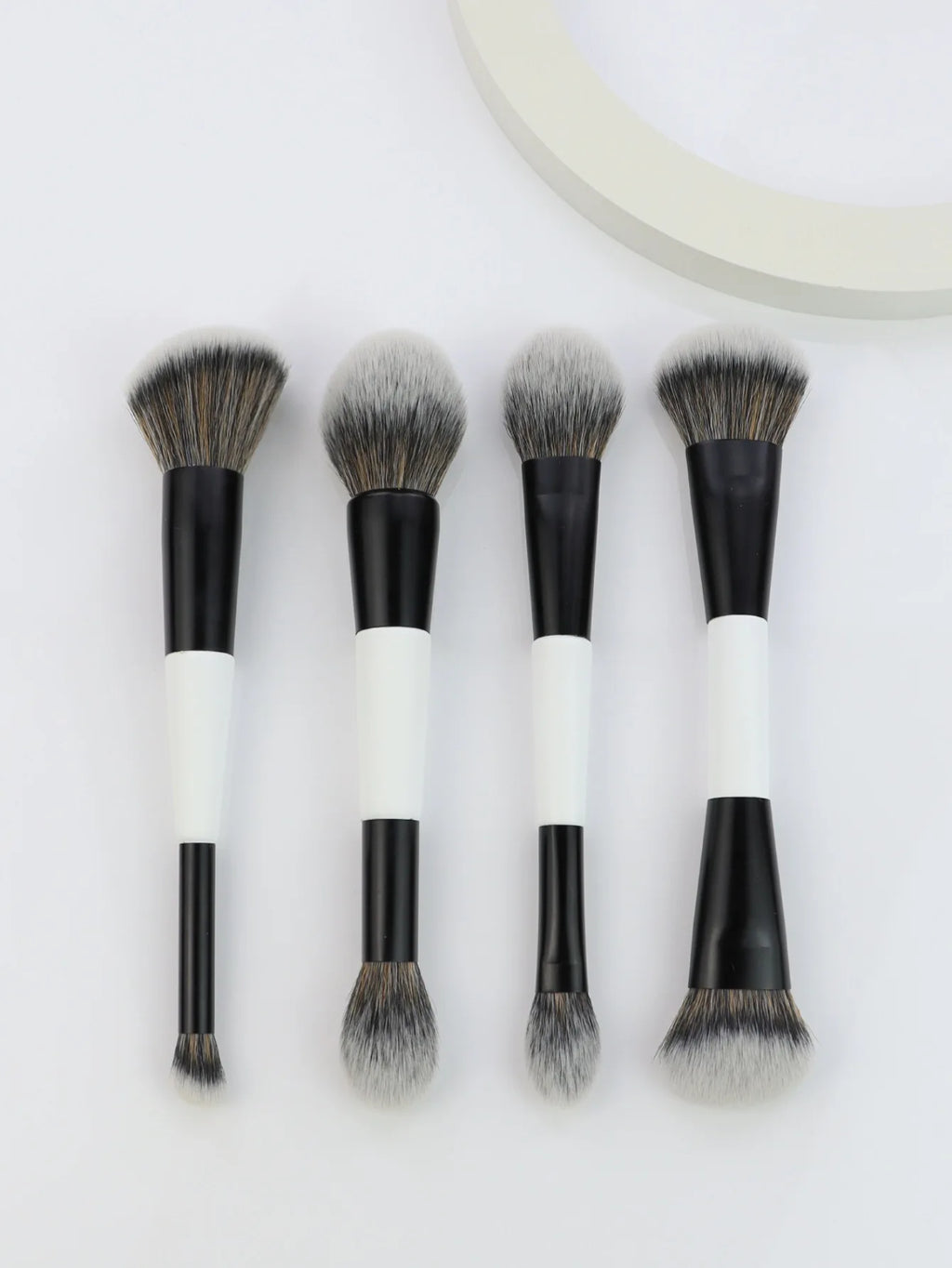 4Pcs Double Sided Makeup Brush Set For Foundation Contour Blending Highlight Powder Blush Applicator