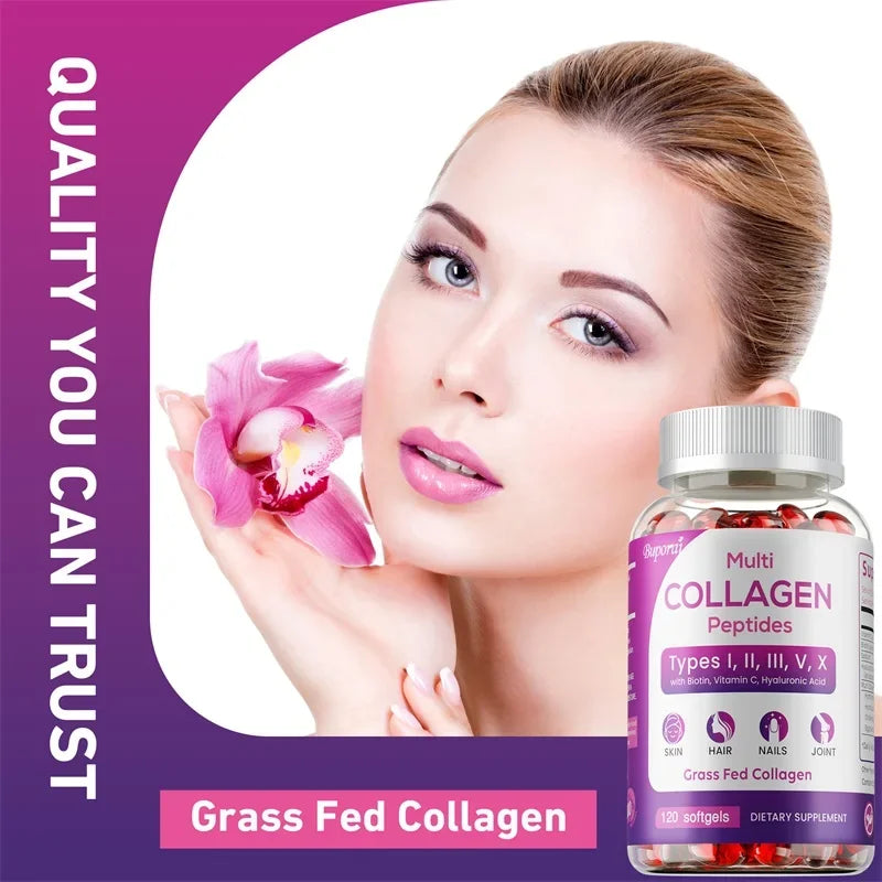 Collagen Peptides - Nourishes The Skin, Slows Down Aging, Promotes Healthy Hair, Strong Nails, and Improves Intestinal Digestion