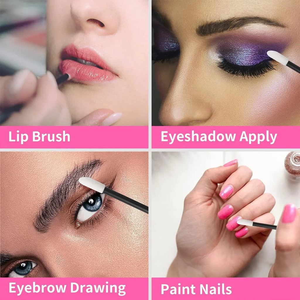 100 Pcs Disposable Lip Lint Free Applicators  Brushes  Makeup Beauty Tool Lipstick Testers Wands Applicators for Makeup Lip