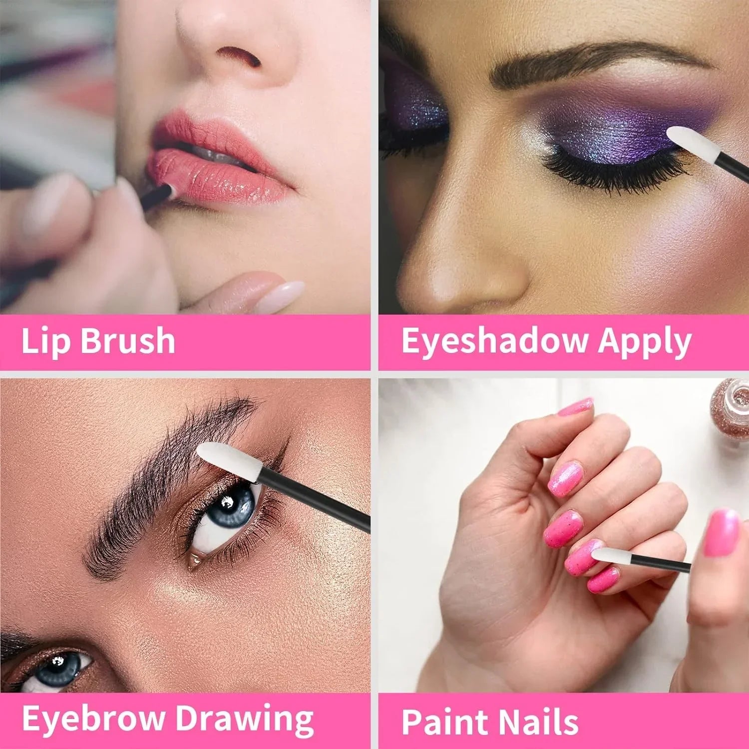 100 Pcs Disposable Lip Lint Free Applicators  Brushes  Makeup Beauty Tool Lipstick Testers Wands Applicators for Makeup Lip