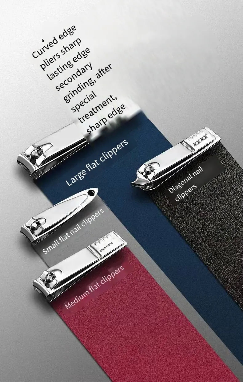 19PCS Professional Pedicure Nail Scissors Tool Nail Clipper Set Stainless Steel Manicure Cutter Trimmer Ear Spoon Nail Clipper