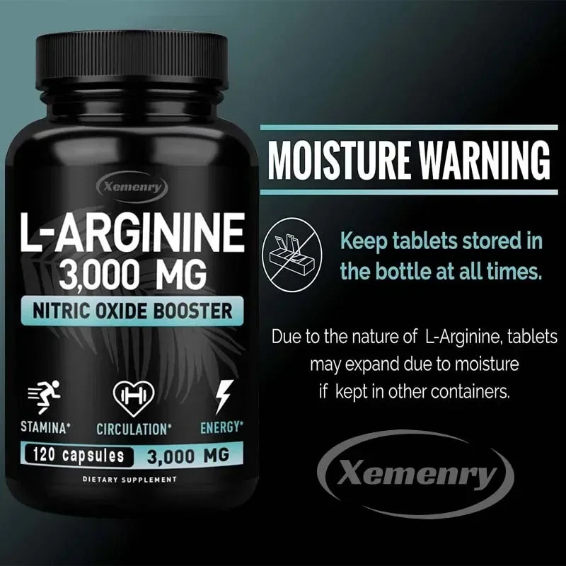 L-Arginine Supplement Boost Endurance -Increase for Energy, Strength,Vascular and Endurance Support During Exercise | Muscle Mas