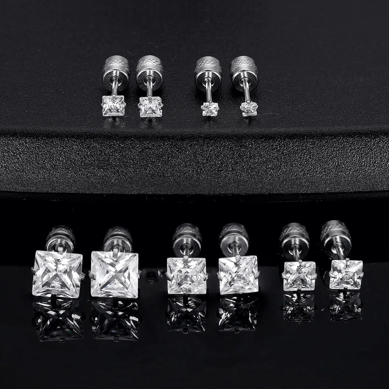 1 piece Medical Stainless Steel Crystal Zircon Ear Studs Earrings Tragus Cartilage Hypoallergenic Screws Piercing Jewelry