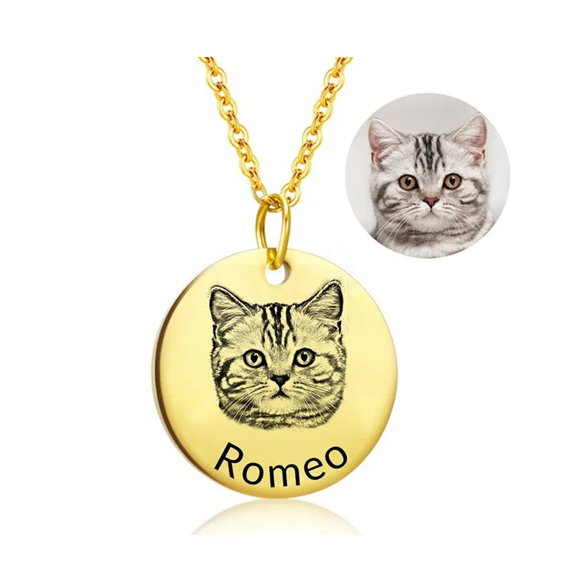 Hot Fashion Stainless Steel Personalized Photo Necklace Custom Pet Pendant Picture Necklace For Women Jewelry Gift 2023