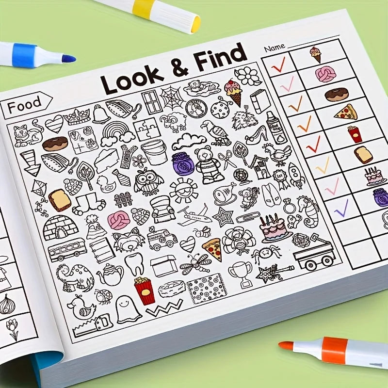 Children's hidden item coloring book,
