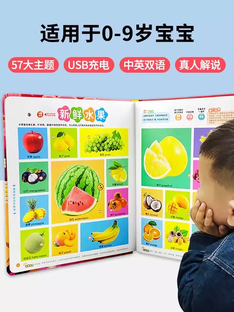Children's Early Education Audio Book, Infant Enlightenment Cognition, Bilingual in Chinese and English Children's Pinyin