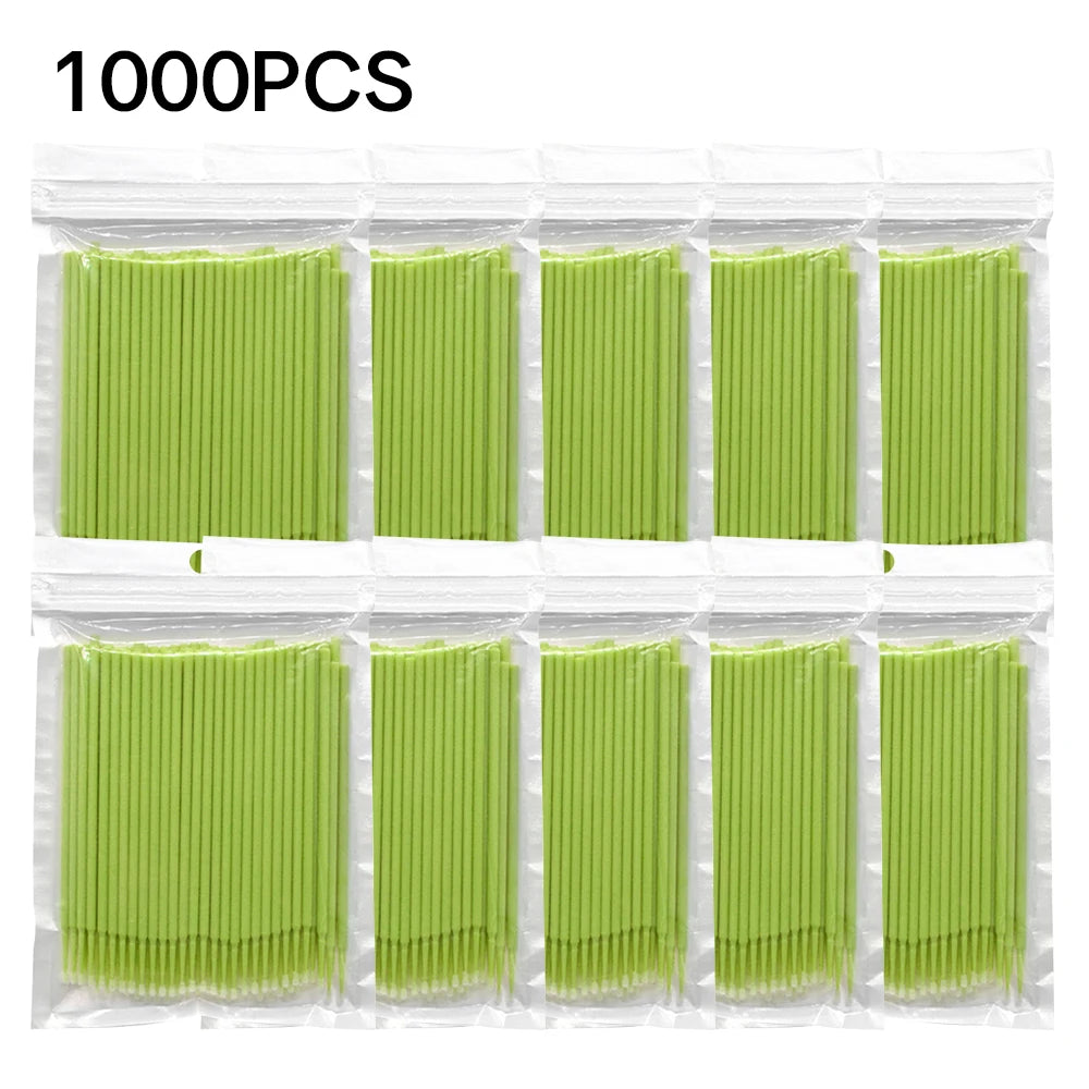 500/1000Pcs Eyelash Cleaning Brush Lash Extension Micro Cotton Swab Individual Eyelashes Microbrush Makeup Clean Remover Tools
