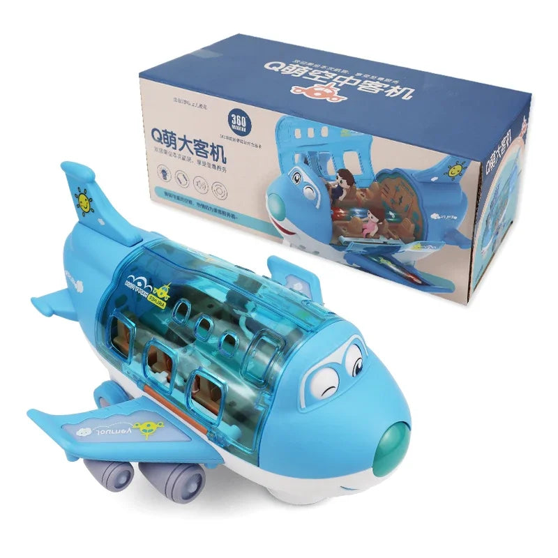 Children‘s’Electric Airplane  Aircraft Toys Car Simulation plane Model with Music LED Boys Traffic Toy Christmas Gifts for Girls