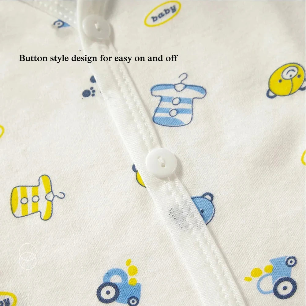 0-3 Month Baby Clothes Newborn Cartoon Home Underwear Cotton Button Baby Clothes Girls Boys Long Sleeve Top + Long Pants