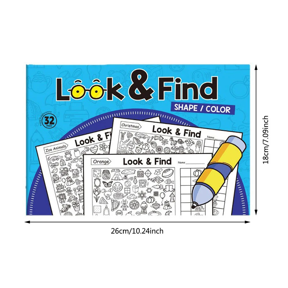 Children's Search for Items Game Enhance Visual Perception Fun Coloring Book Focus and Attention Handwriting Exercise Book Gifts