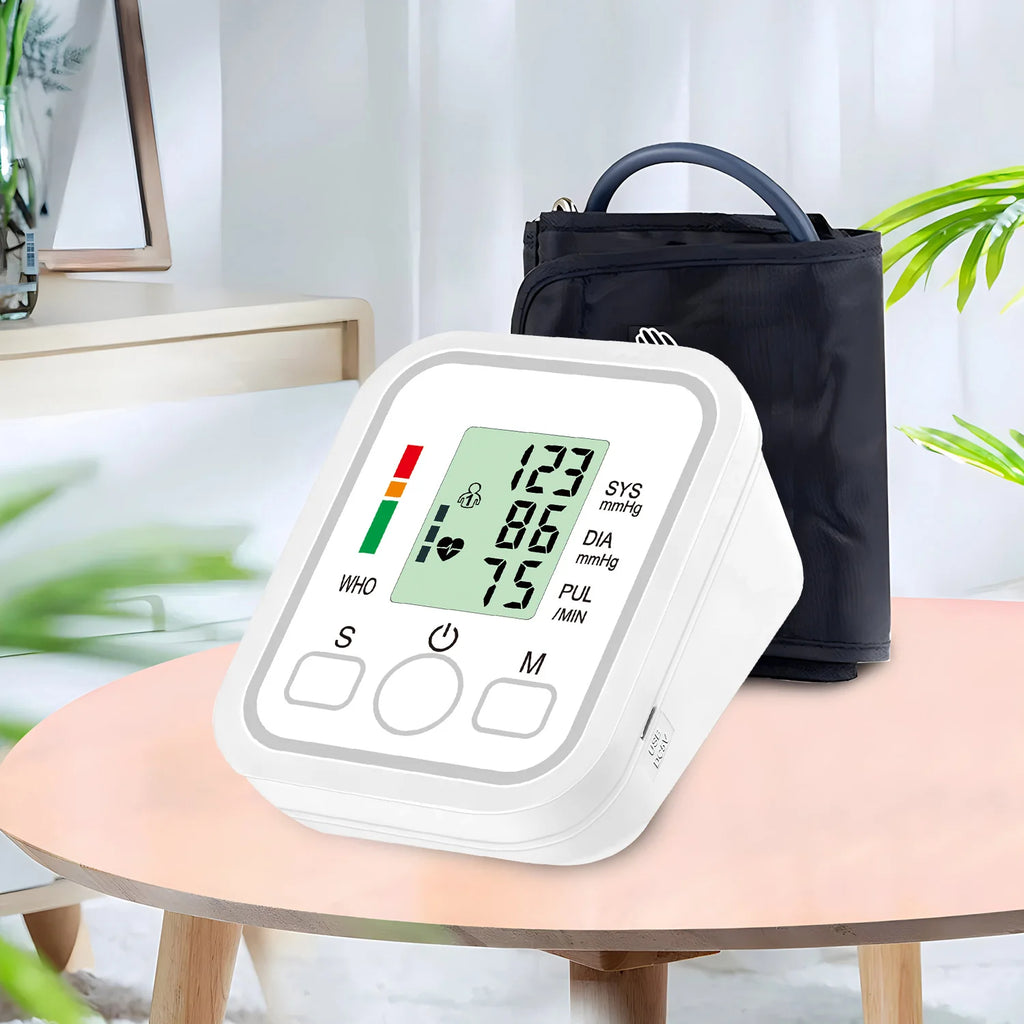 Blood Pressure Test Kit BP Monitor Upper Arm Automatic Tonometer Digital Sphygmomanometer Pulse Medical Device