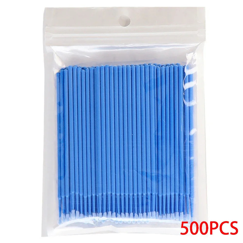 Brushes Crystal 500/1000PCS Disposable Eyelash Swab Microbrushes Eyelash Extension Tool Grafting Lash Removing Applicators