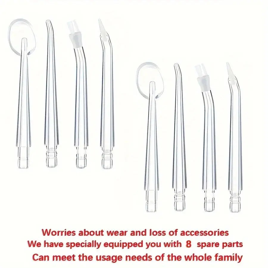8 Pcs/Set Replaceable Oral Dental Nozzles for Oral Irrigator Dental Water Jet Water Pick Mouthwasher Flosser