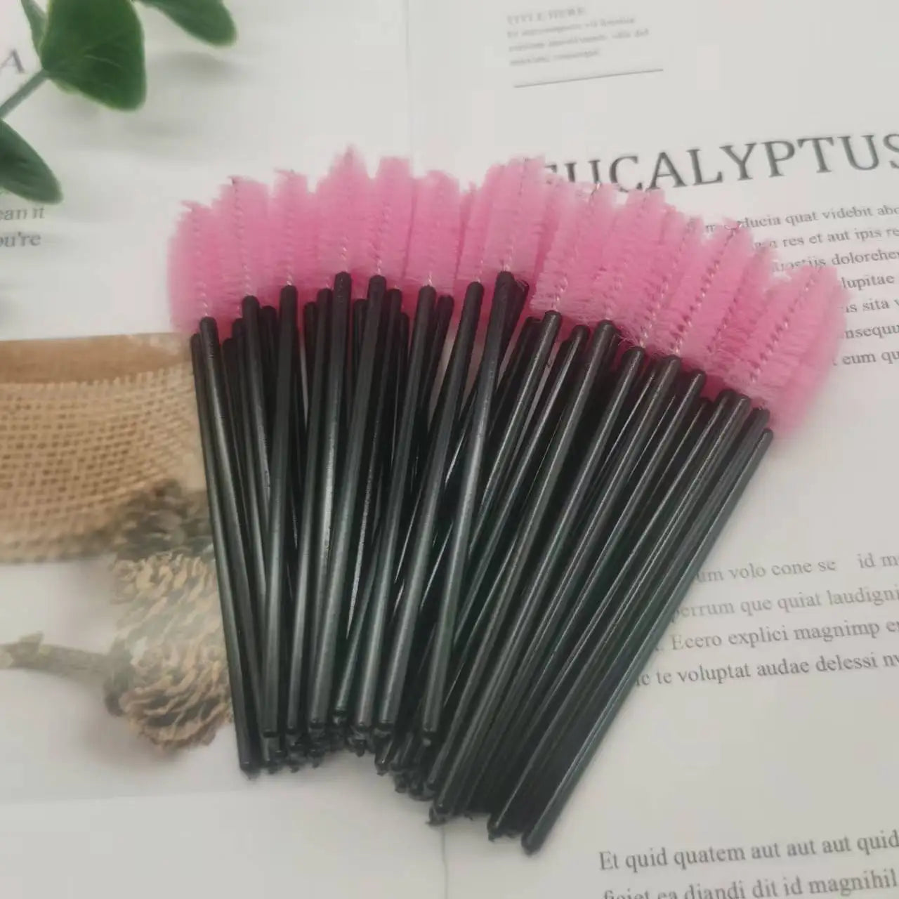 50/500pcs Disposable Eyebrow Eyelash Spoolies Wholesale Wands Applicator for Eyelash Extension & Makeup Tool Dual-Use