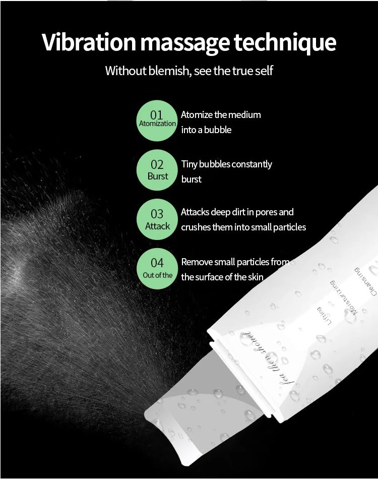Deep Vibrate Skin Scrubber Facial Cleaner Shovel Spatula Not Ultrasonic Face ScrubberPeeling Blackhead Remover Facial Ma ssager