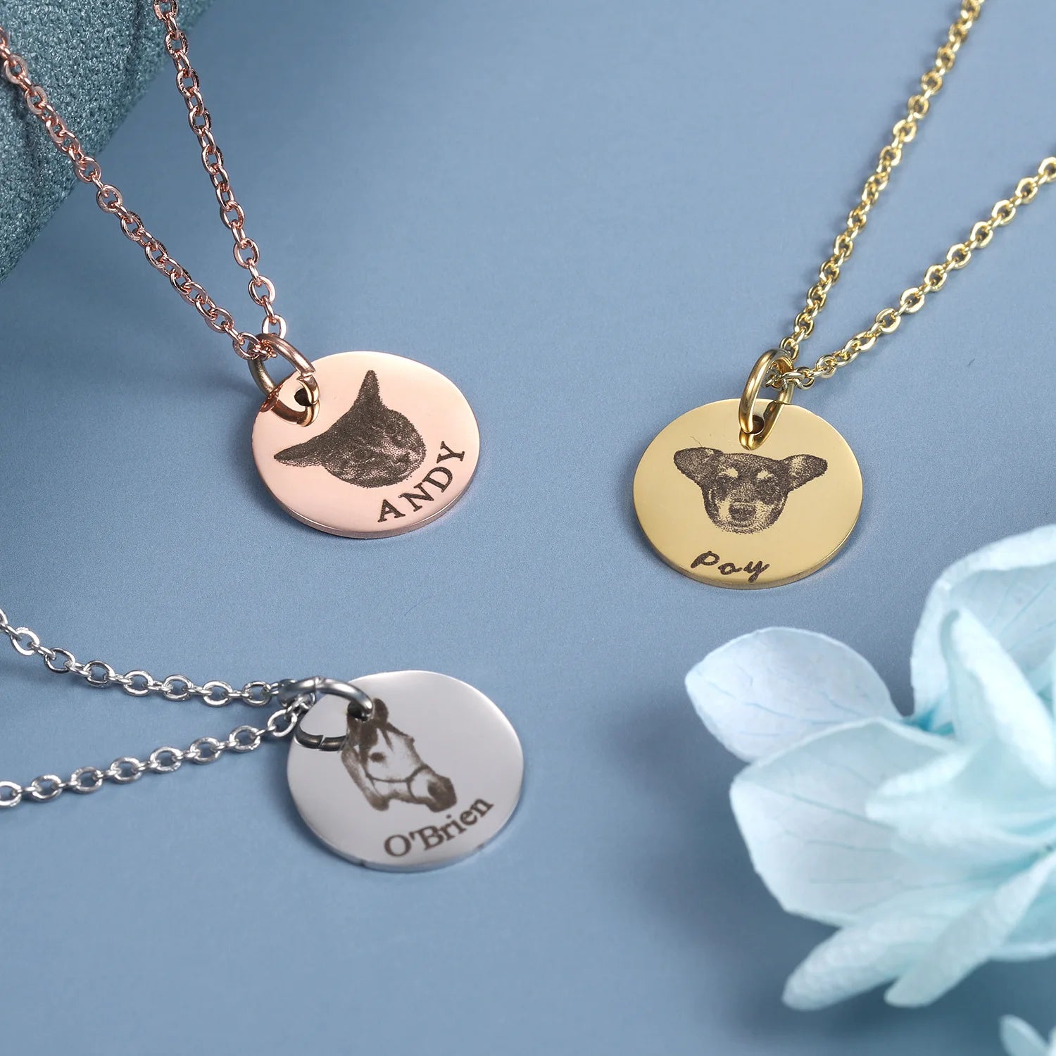 Hot Fashion Stainless Steel Personalized Photo Necklace Custom Pet Pendant Picture Necklace For Women Jewelry Gift 2023