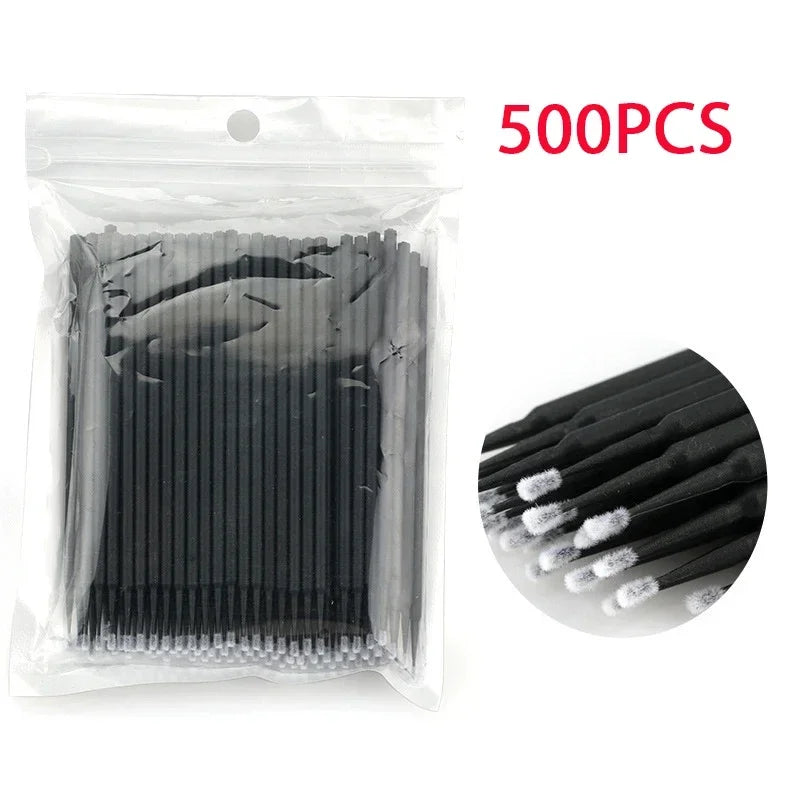 Brushes Crystal 500/1000PCS Disposable Eyelash Swab Microbrushes Eyelash Extension Tool Grafting Lash Removing Applicators