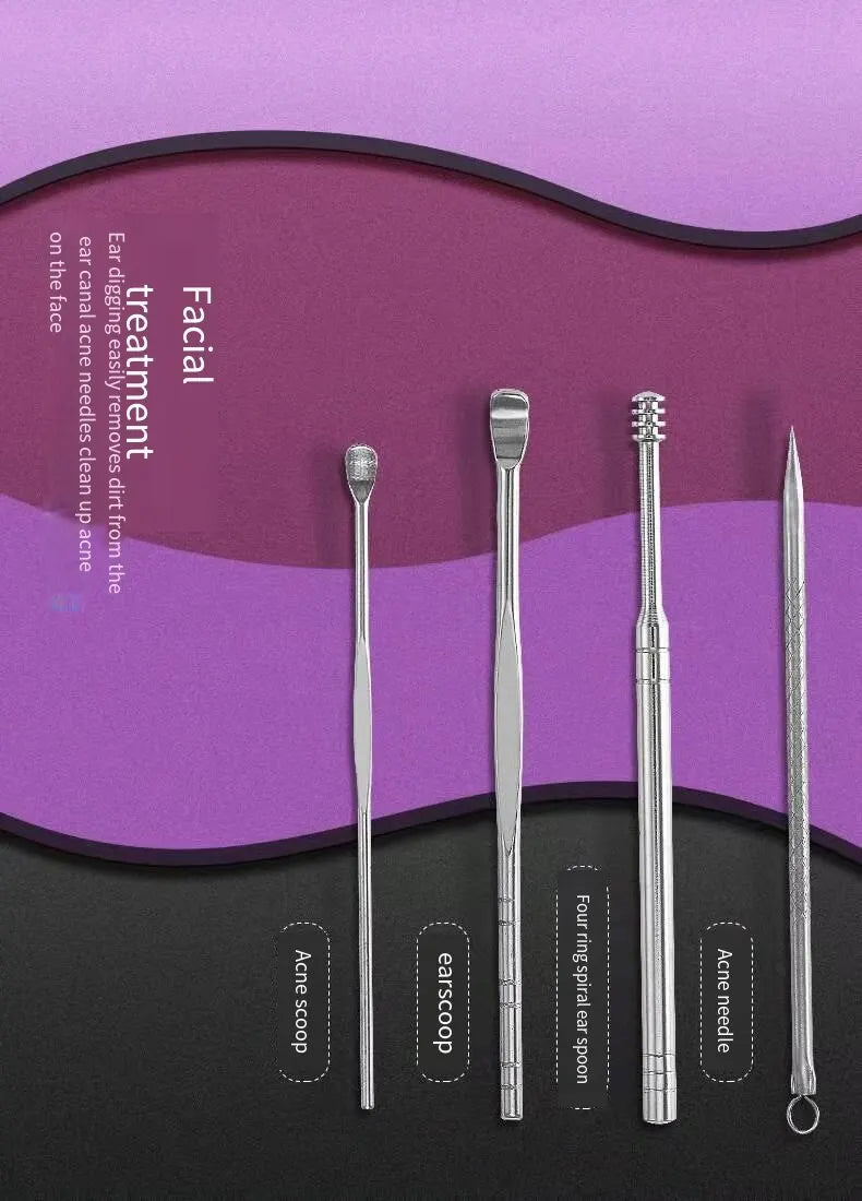 19PCS Professional Pedicure Nail Scissors Tool Nail Clipper Set Stainless Steel Manicure Cutter Trimmer Ear Spoon Nail Clipper