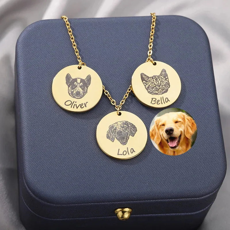 Hot Fashion Stainless Steel Personalized Photo Necklace Custom Pet Pendant Picture Necklace For Women Jewelry Gift 2023