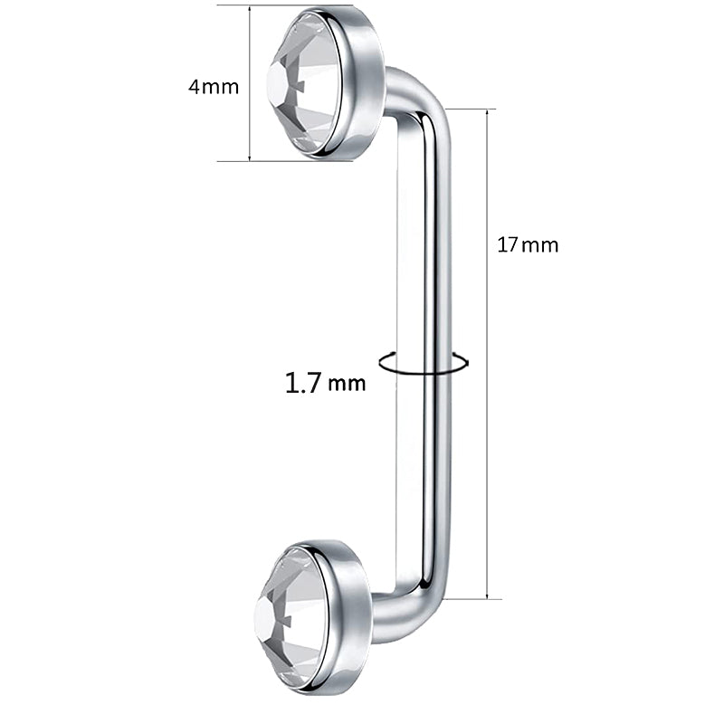 G23 Titanium Dermal Surface Barbell PIERC Micro Dermal Anchor Piercing Zircon Paved Top Labret Internal Thread Body Jewelry