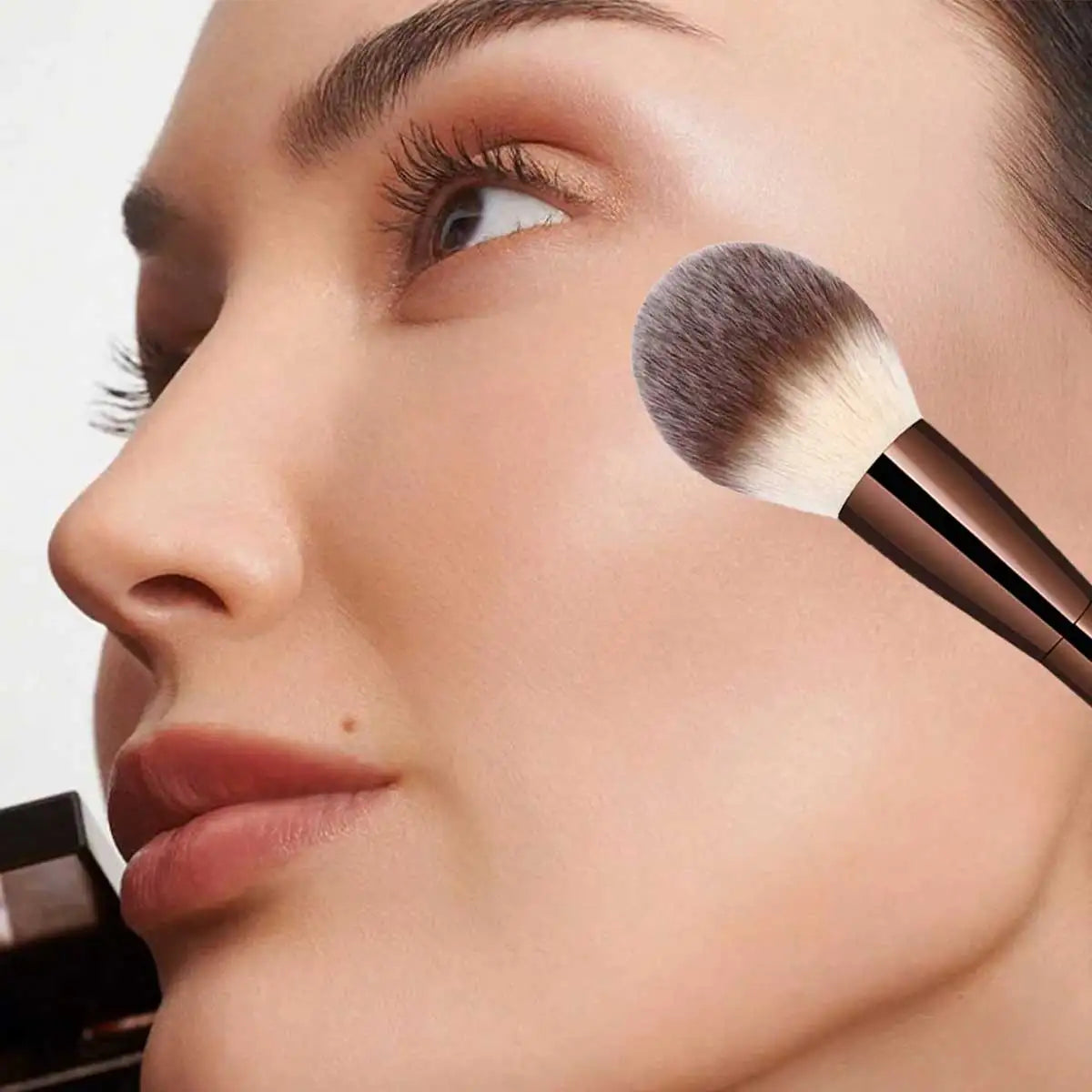 3pcs Professional Aluminum Tube Makeup Brush Set, Soft Foundation Brush, Blush Brush, Powder Brush, Concealer Brush