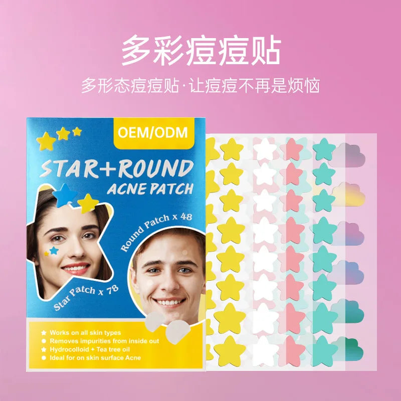 Colorful PE Pimple Patches Cute Star Shaped Pimple Cover Sticker Invisible Pimple Cover Removal Pimples Patch Beauty-health