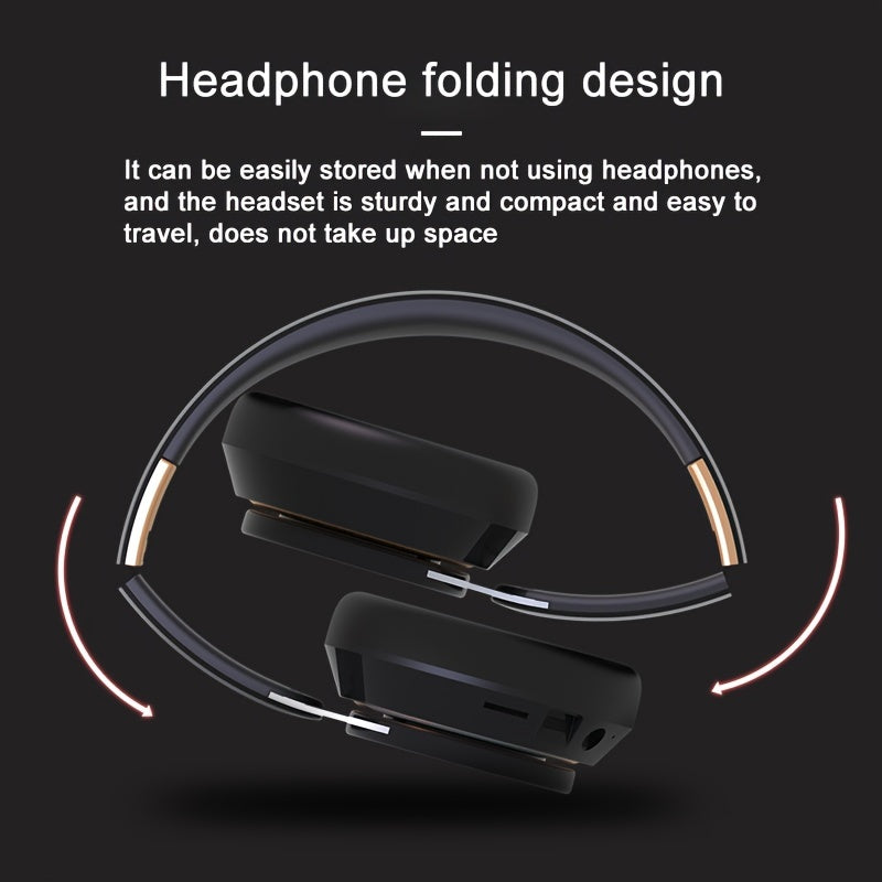 07S Wireless Gaming Headset with Surround Sound, Foldable Design & Large Battery - Wireless/Wired/TF/Radio Modes, USB-C Charging, Compatible with PC, PS4, Mobile - Noise Isolating Closed-Ear Headphones for Sports, Video, Gami